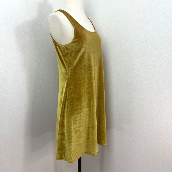 Opal Blue Gold Velvet Dress Small Sleeveless Knit Club Casual Date Boho Chic - Picture 6 of 8
